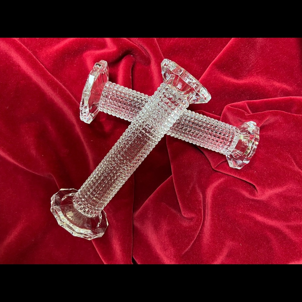 Gorgeous 8” Crystal Candleholders. Beautifully cut. Heavy. Sparkle.